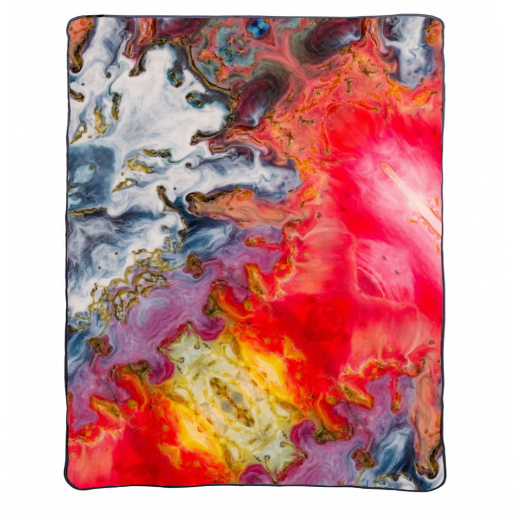 Red abstract Sherpa Fleece Blanket 1 Sided Printing