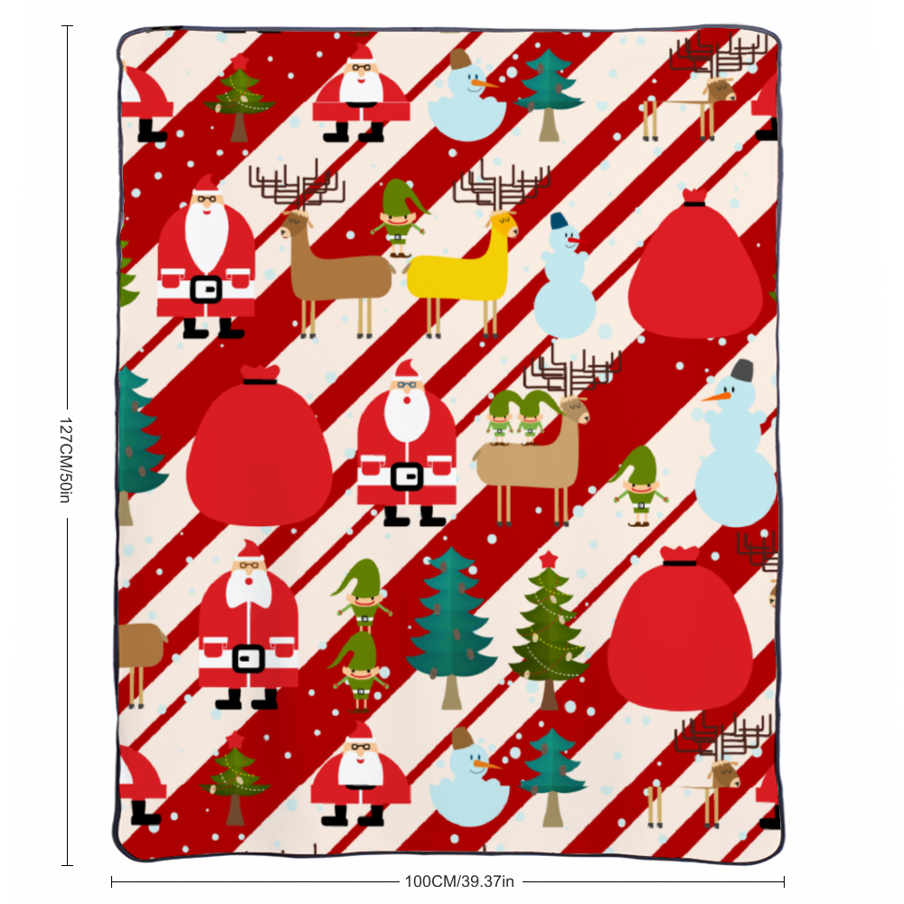 Christmas Sherpa Fleece Blanket 1 Sided Printing