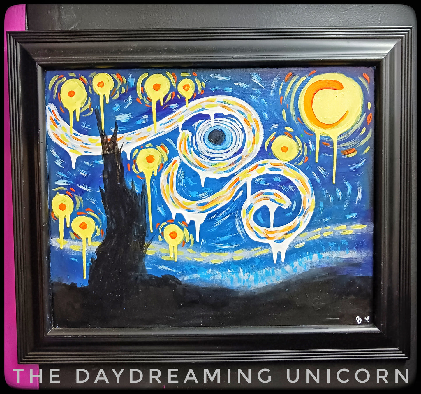 Starry night 16x20 Canvas abstract Framed