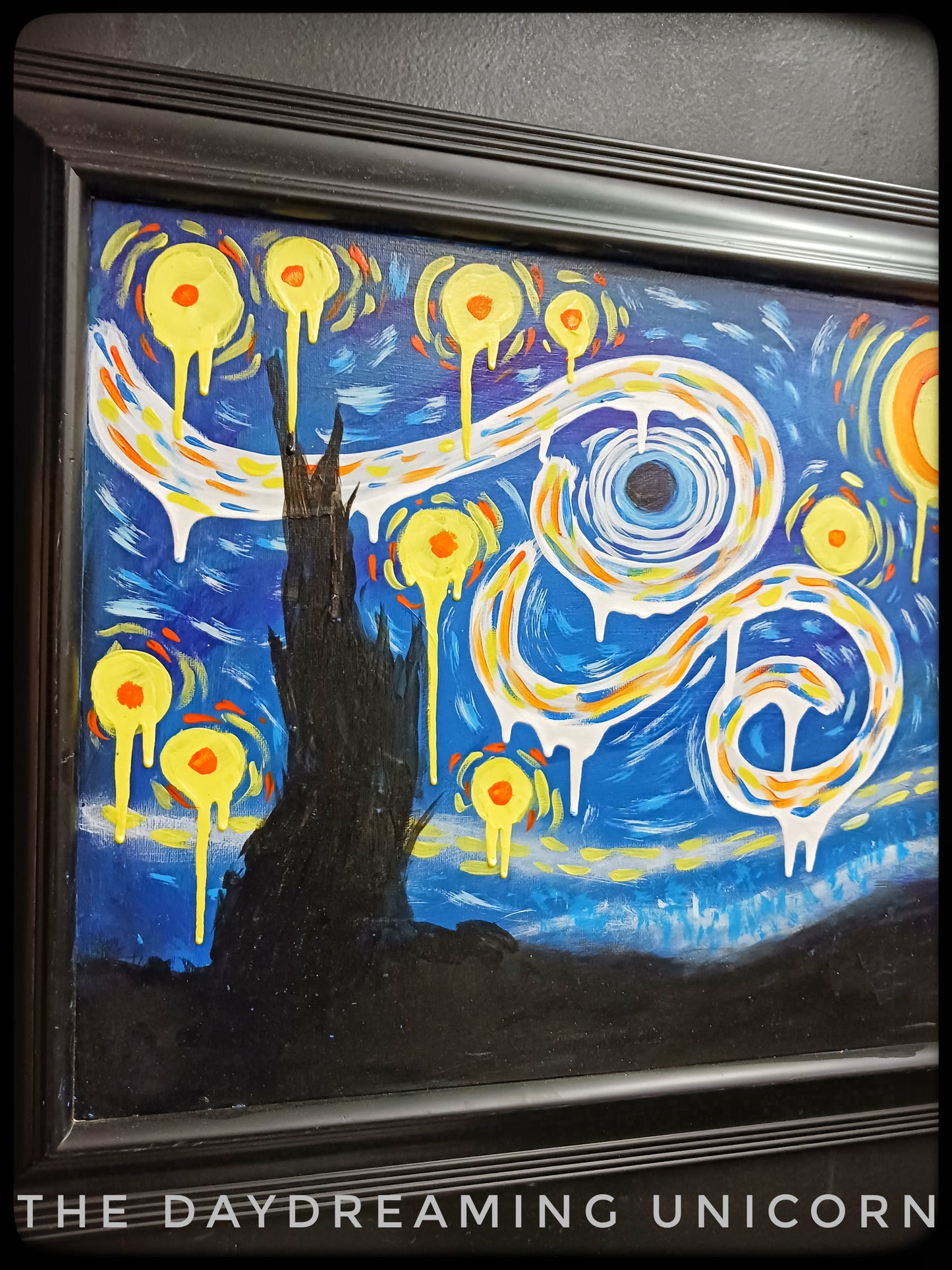 Starry night 16x20 Canvas abstract Framed