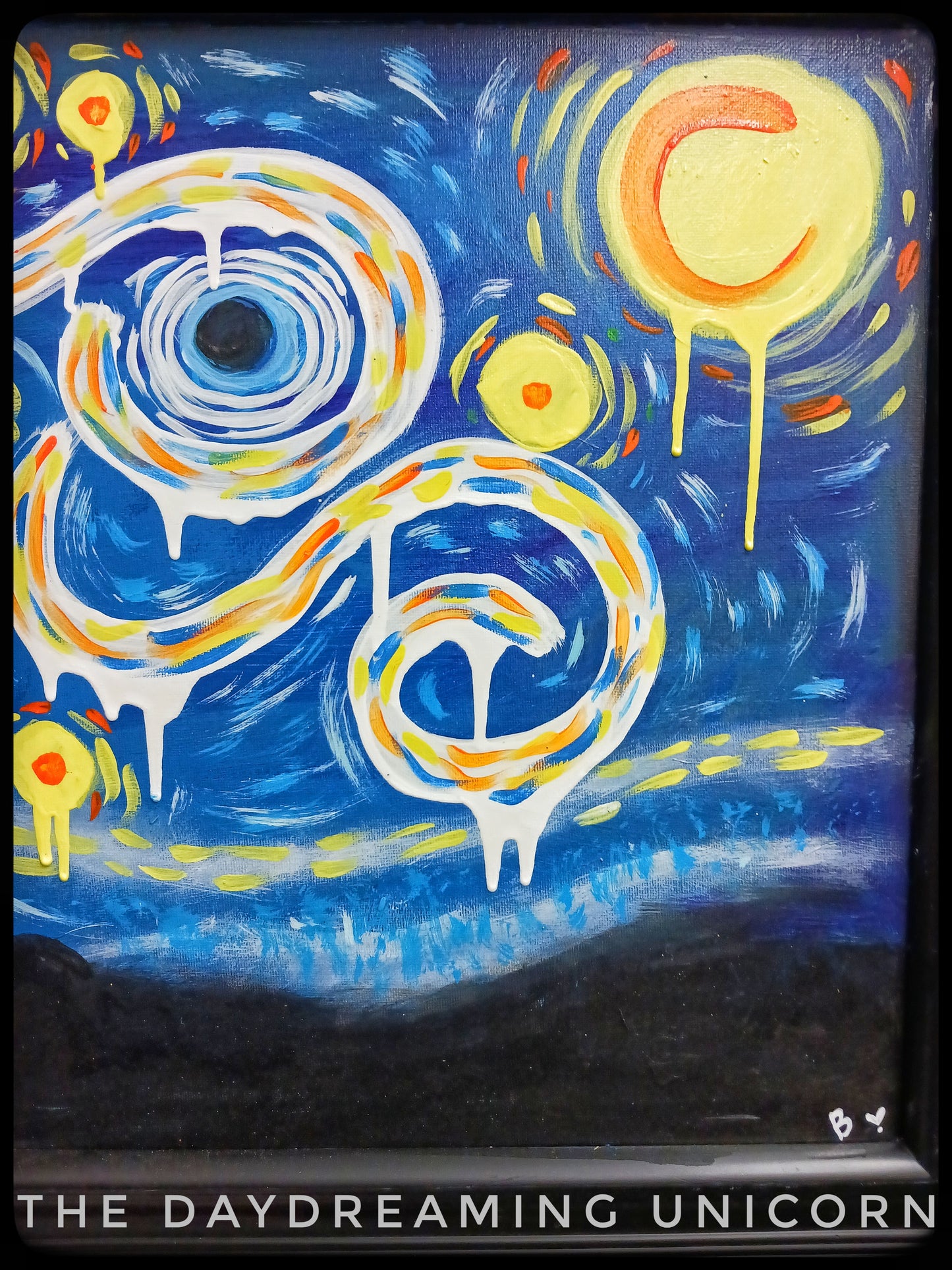 Starry night 16x20 Canvas abstract Framed