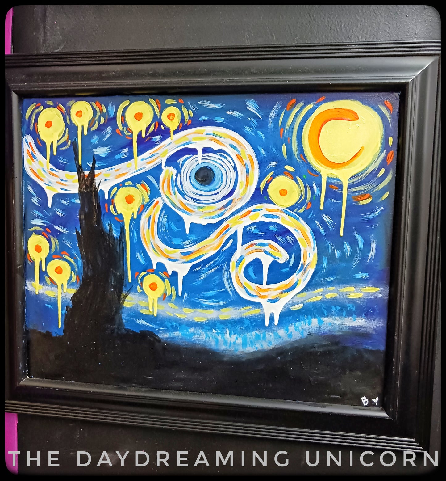 Starry night 16x20 Canvas abstract Framed