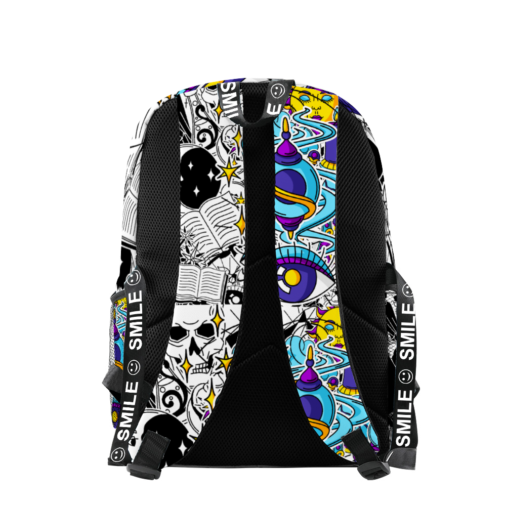 Abstract design 12" x 17" x 7" Backpack with Straps