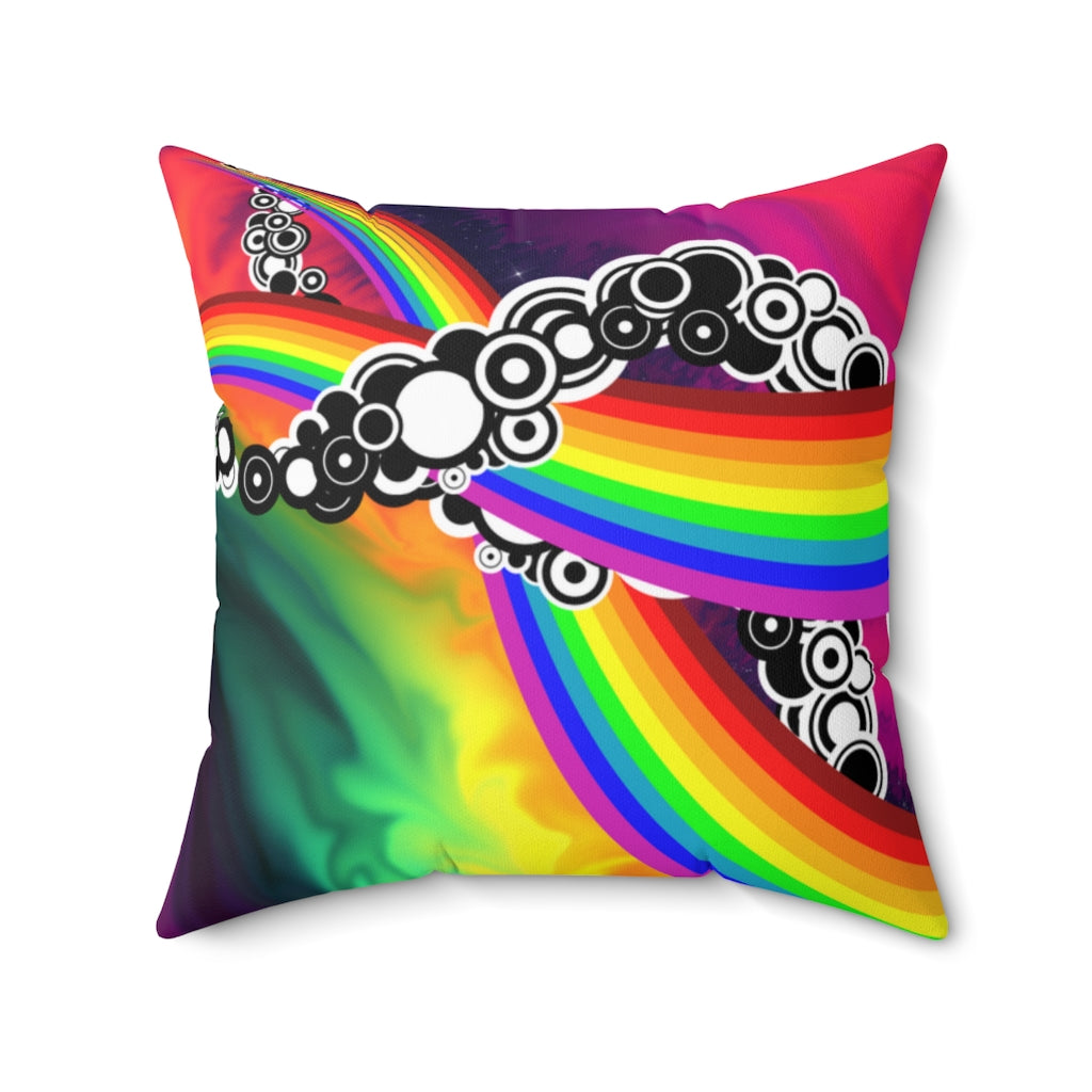 Rainbow swirl Spun Polyester Square Pillow