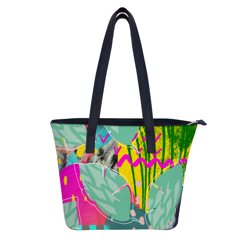 Abstract botanical Artificial Leather Handbag