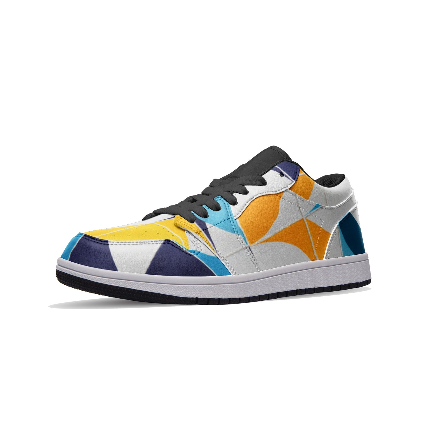 Geo color Unisex Low Top Leather Sneakers