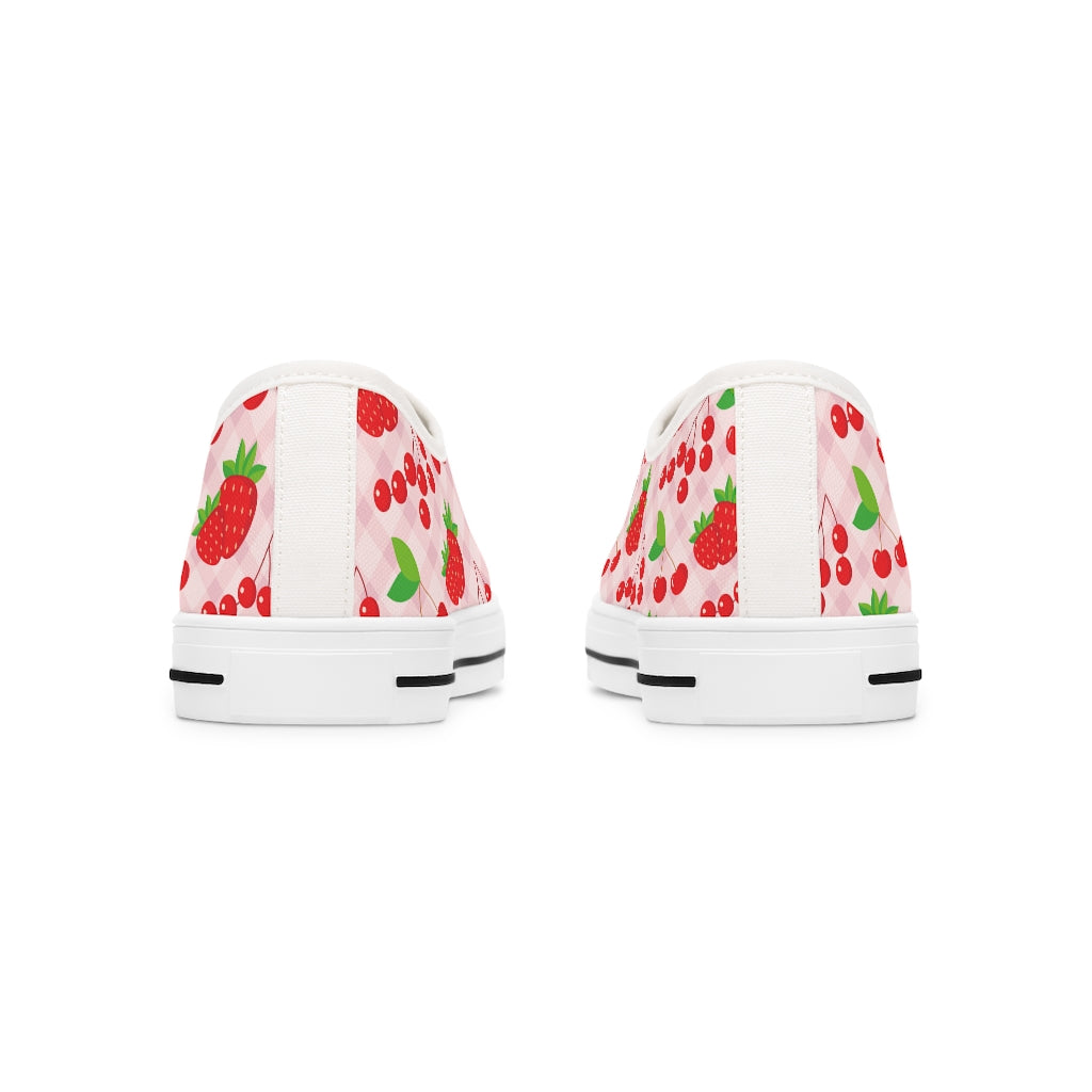 Strawberry & cherry Women's Low Top Sneakers