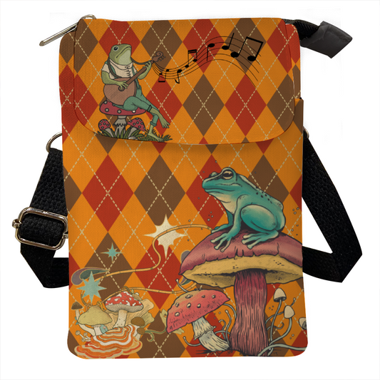 Mushroom and frog Cross body  Bags