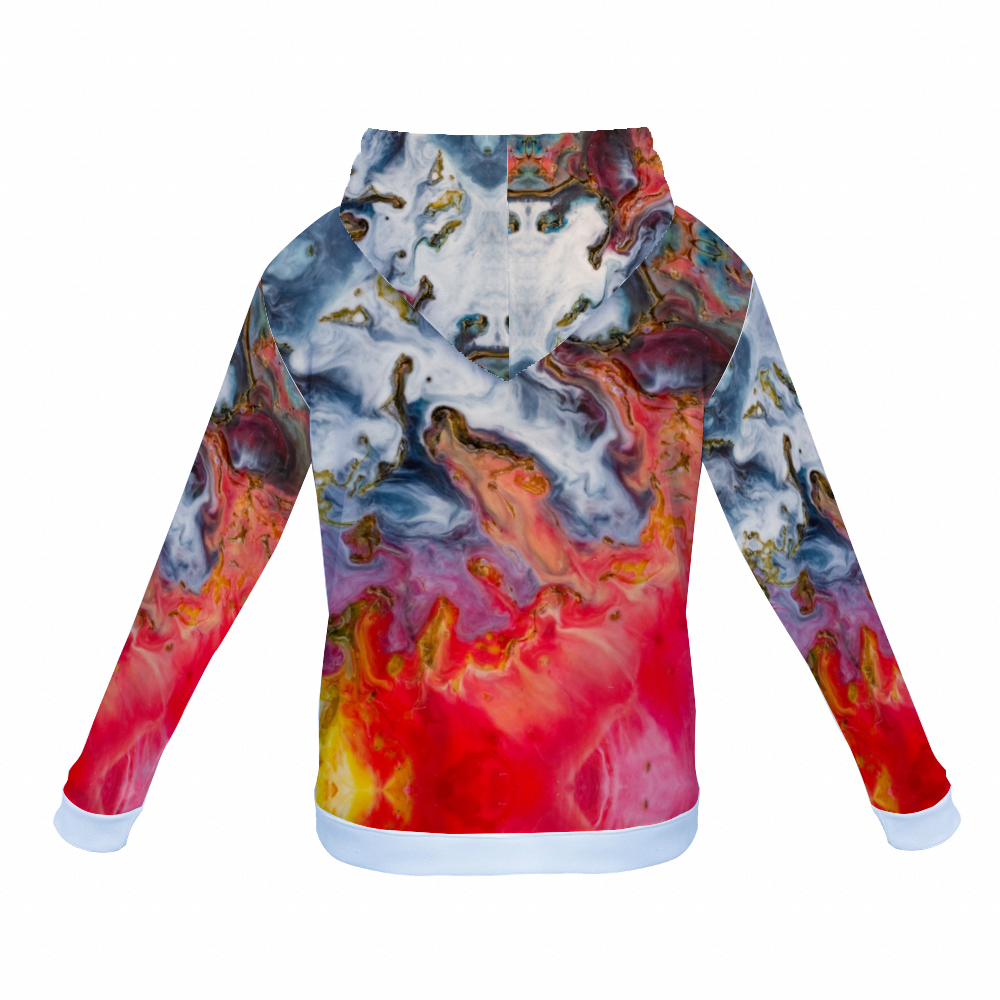 Red mystery Unisex Print Hoodie with Pockets