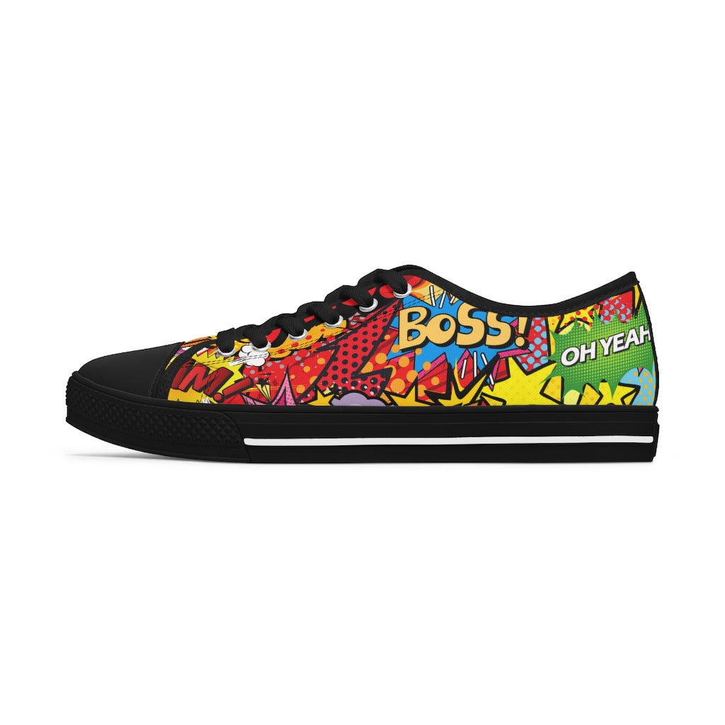 Comic book style Women's Low Top Sneakers