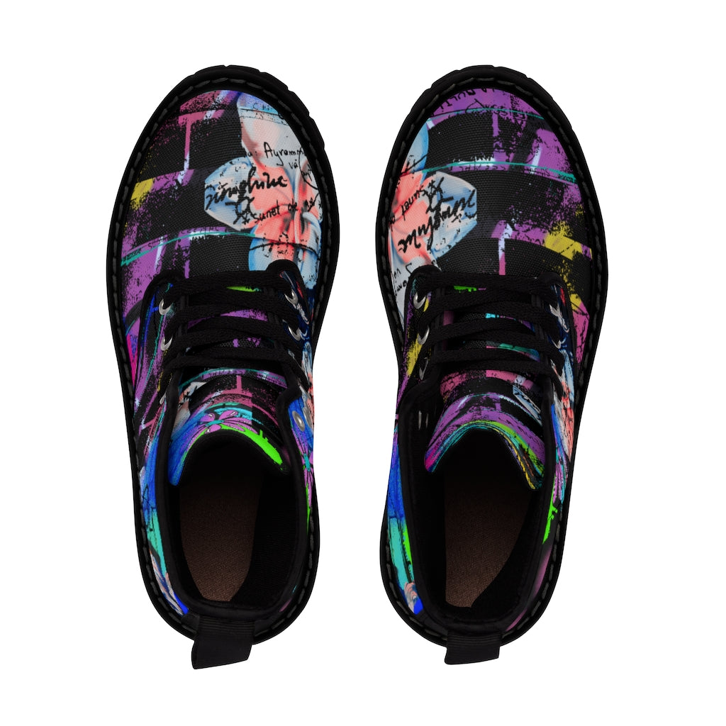 Graffiti Flower Women's Canvas Boots