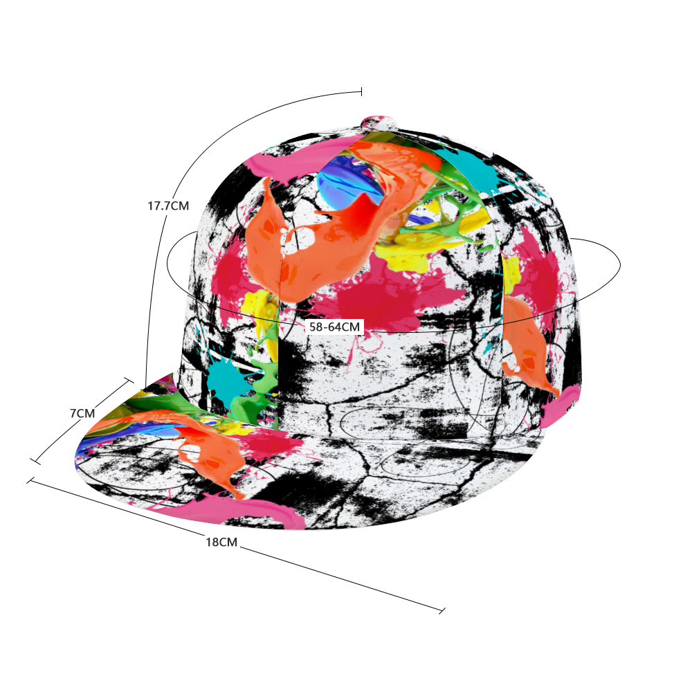  Abstract color splash Custom All Over Print Unisex Adjustable Trucker Hat