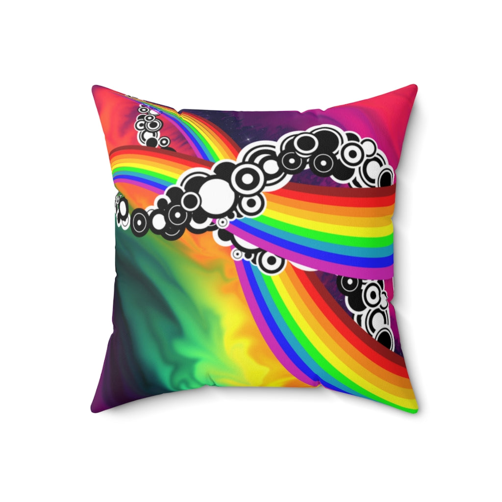 Rainbow swirl Spun Polyester Square Pillow