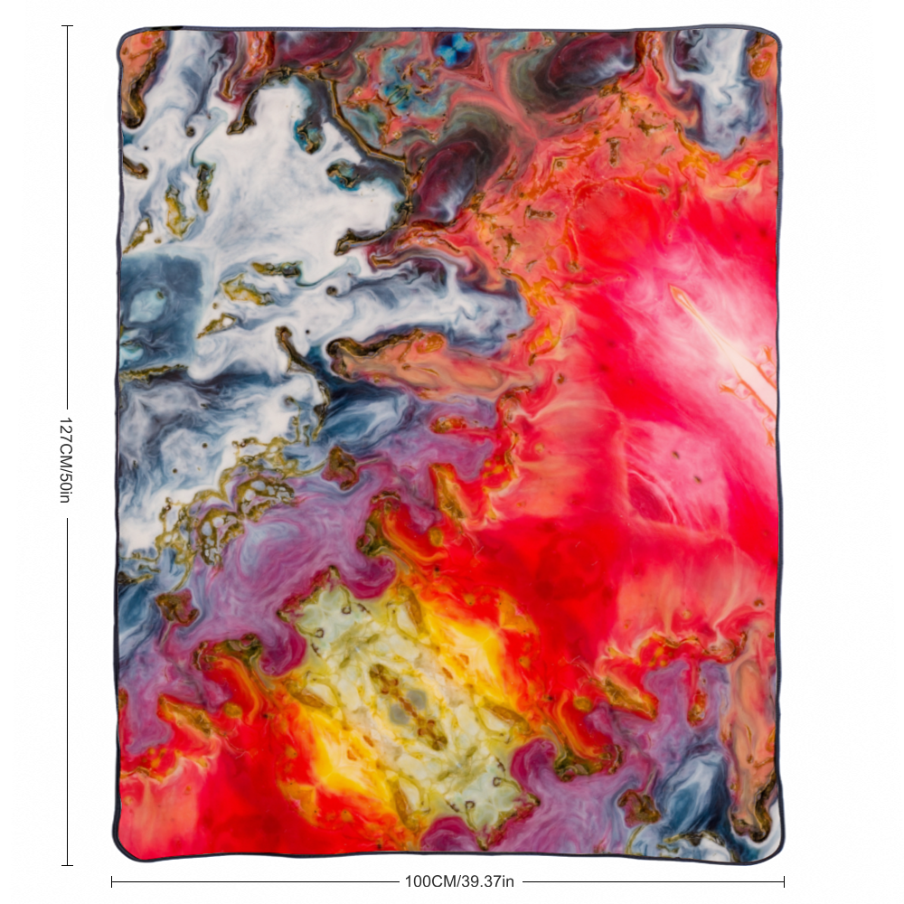 Red abstract Sherpa Fleece Blanket 1 Sided Printing