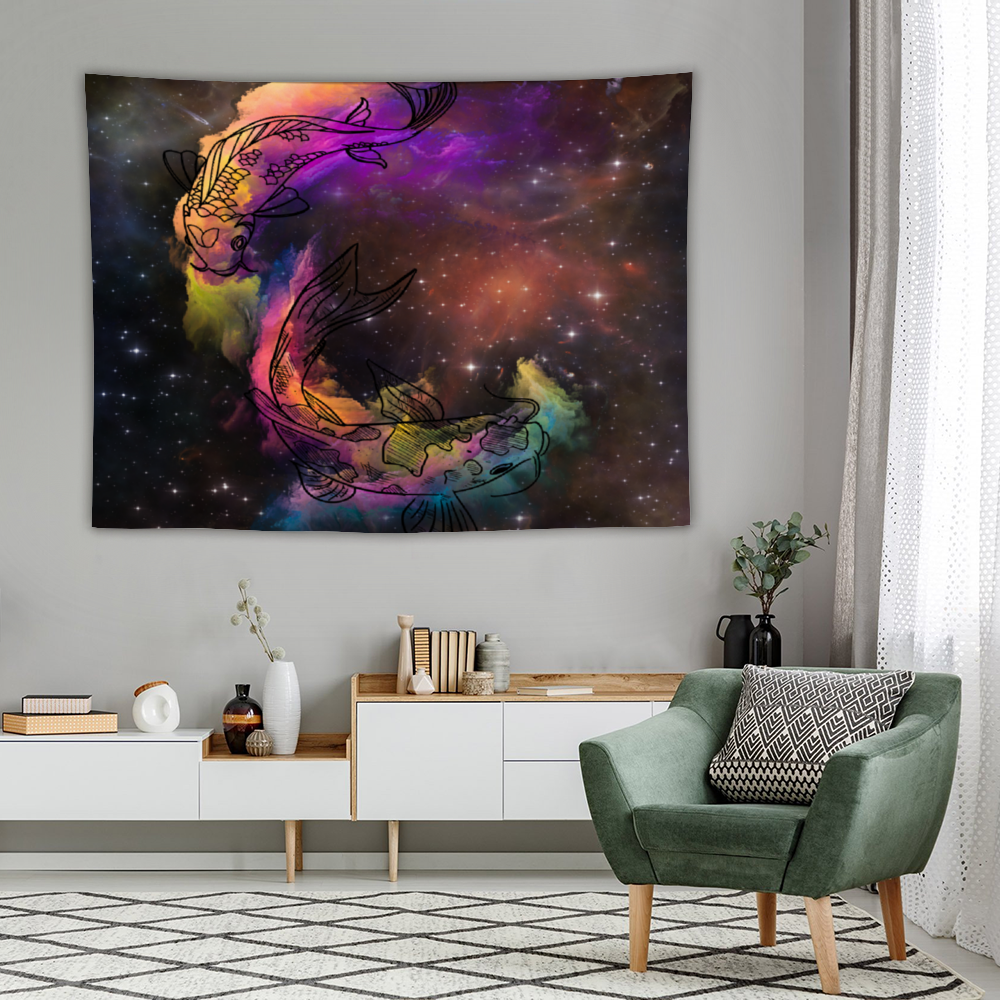 Galaxy Koi Tapestry 59" × 79''