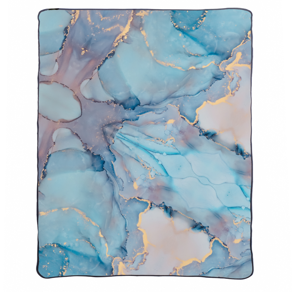 Blue marble Sherpa Fleece Blanket 1 Sided Printing