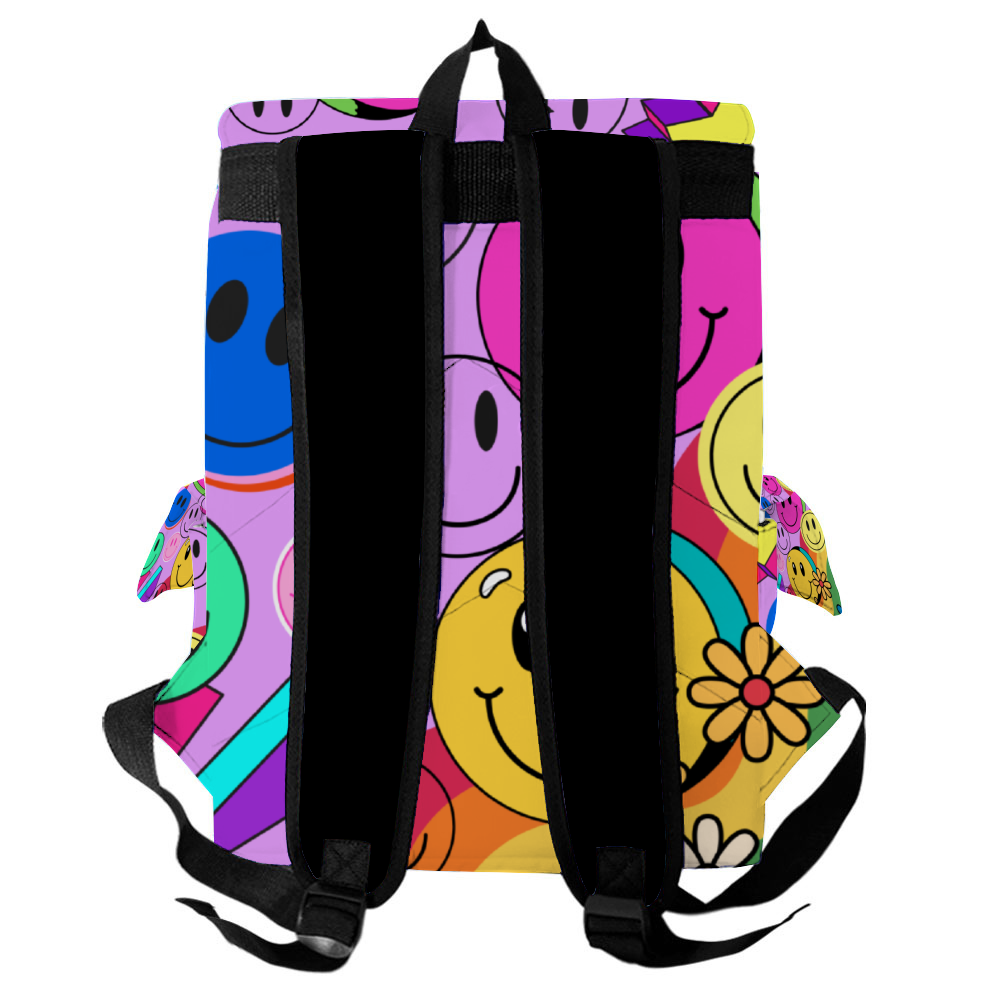 Smiley  12" x 16" x 7" Oxford Cloth Travel Backpack