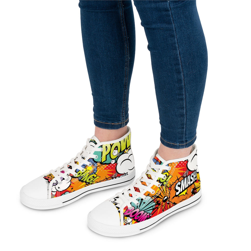 Comic book style Women's High Top Sneakers