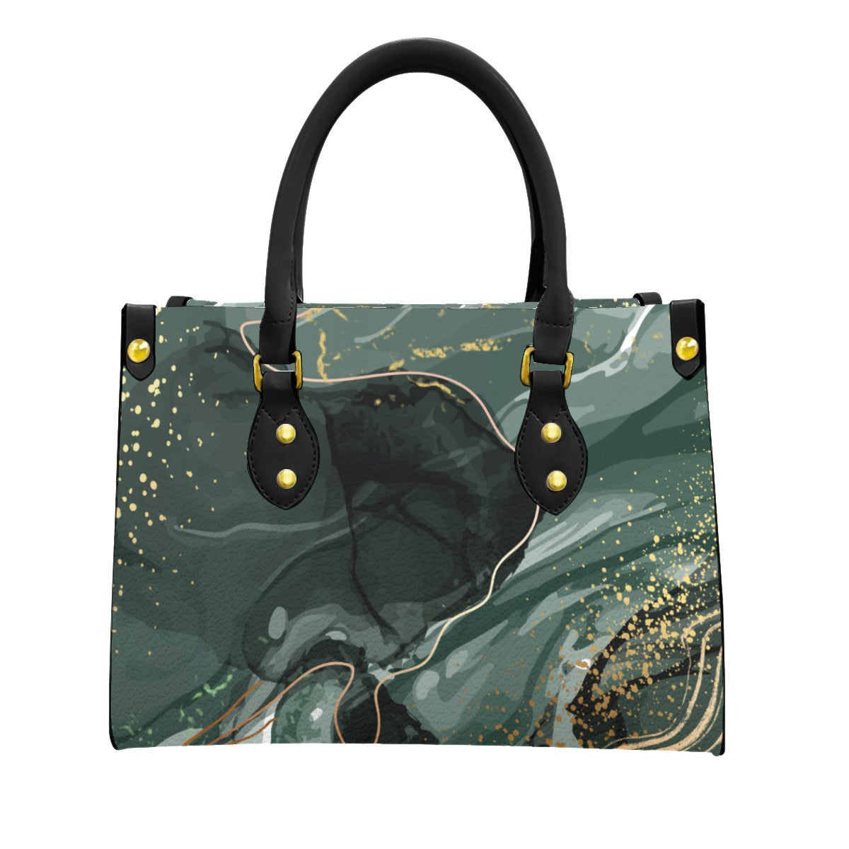 Green marble PU handbag