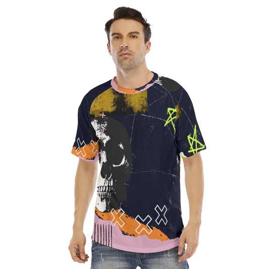 Grunge All-Over Print Men's O-neck Short Sleeve T-shirt