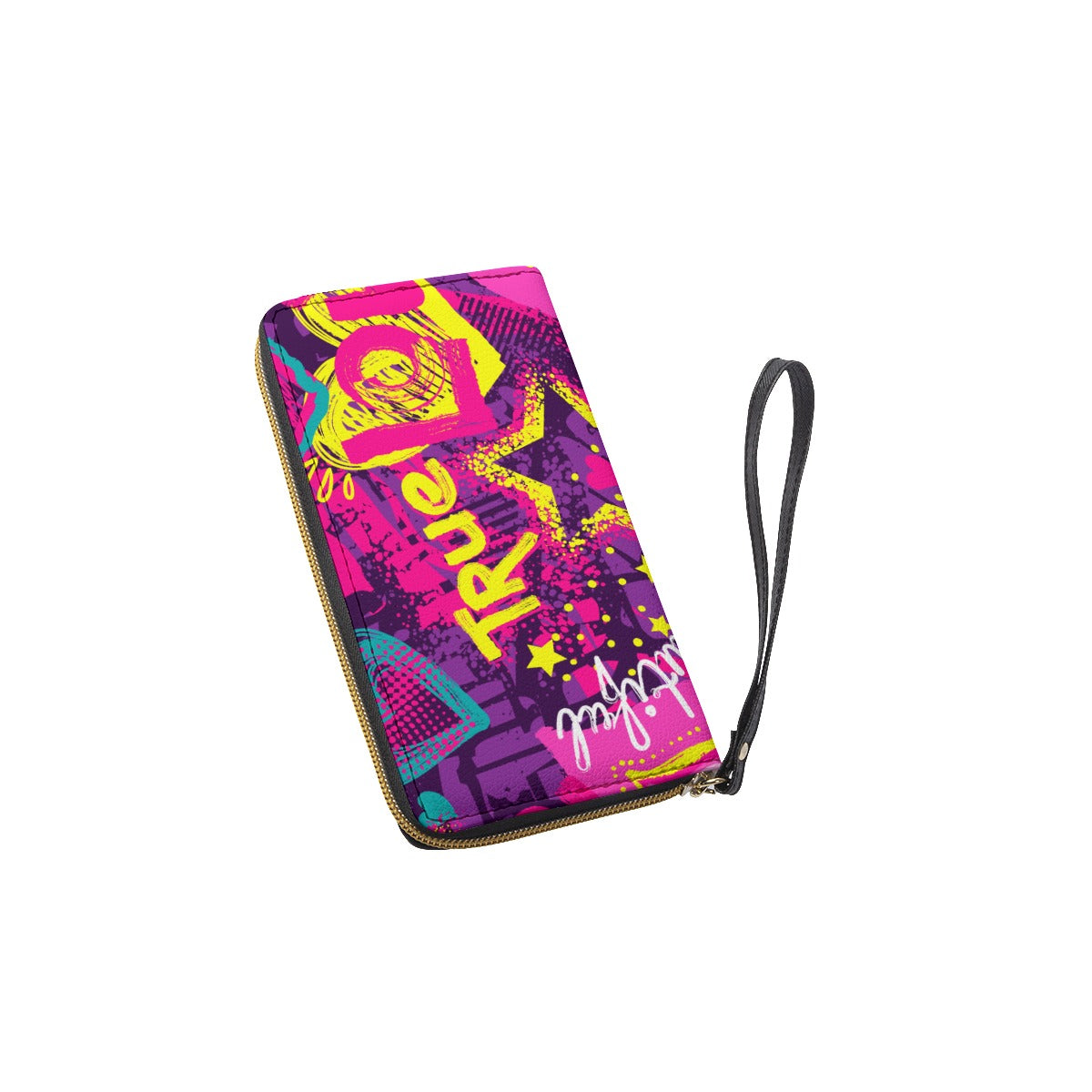 Abstract Wallet With Black Hand Strap