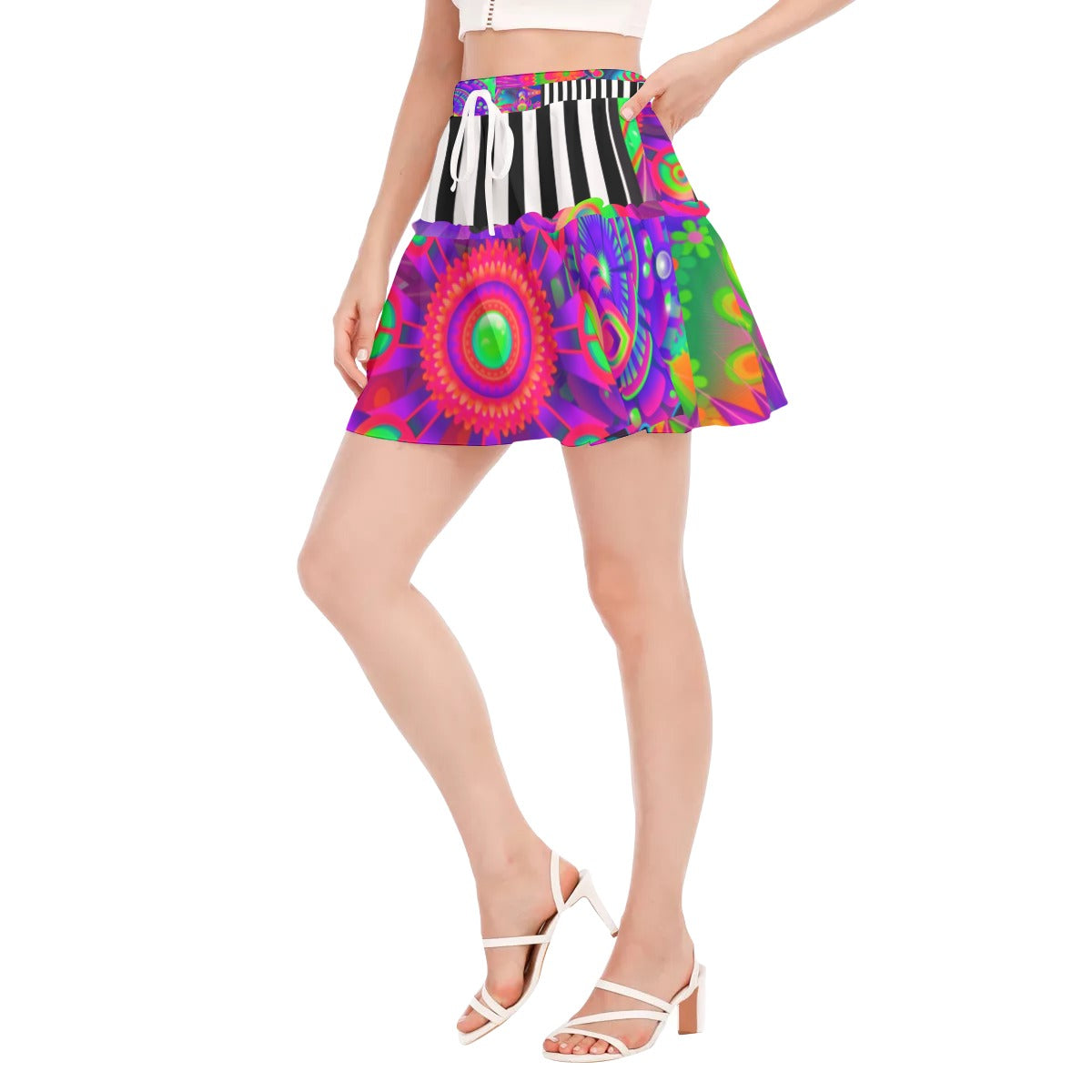 Bold and trippy All-Over Print Women's Ruffled Mini Skirt