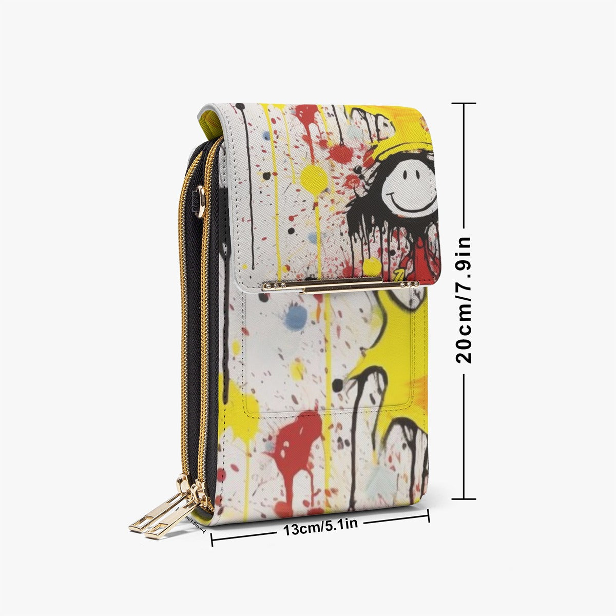 Smiley face doodle Mobile Phone crossbody bag