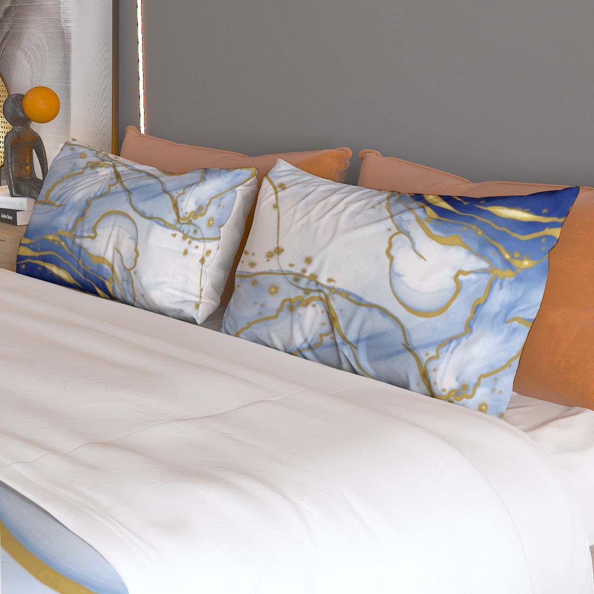 Blue and gold marble Bedding Set *Free shipping-ALL sixes*