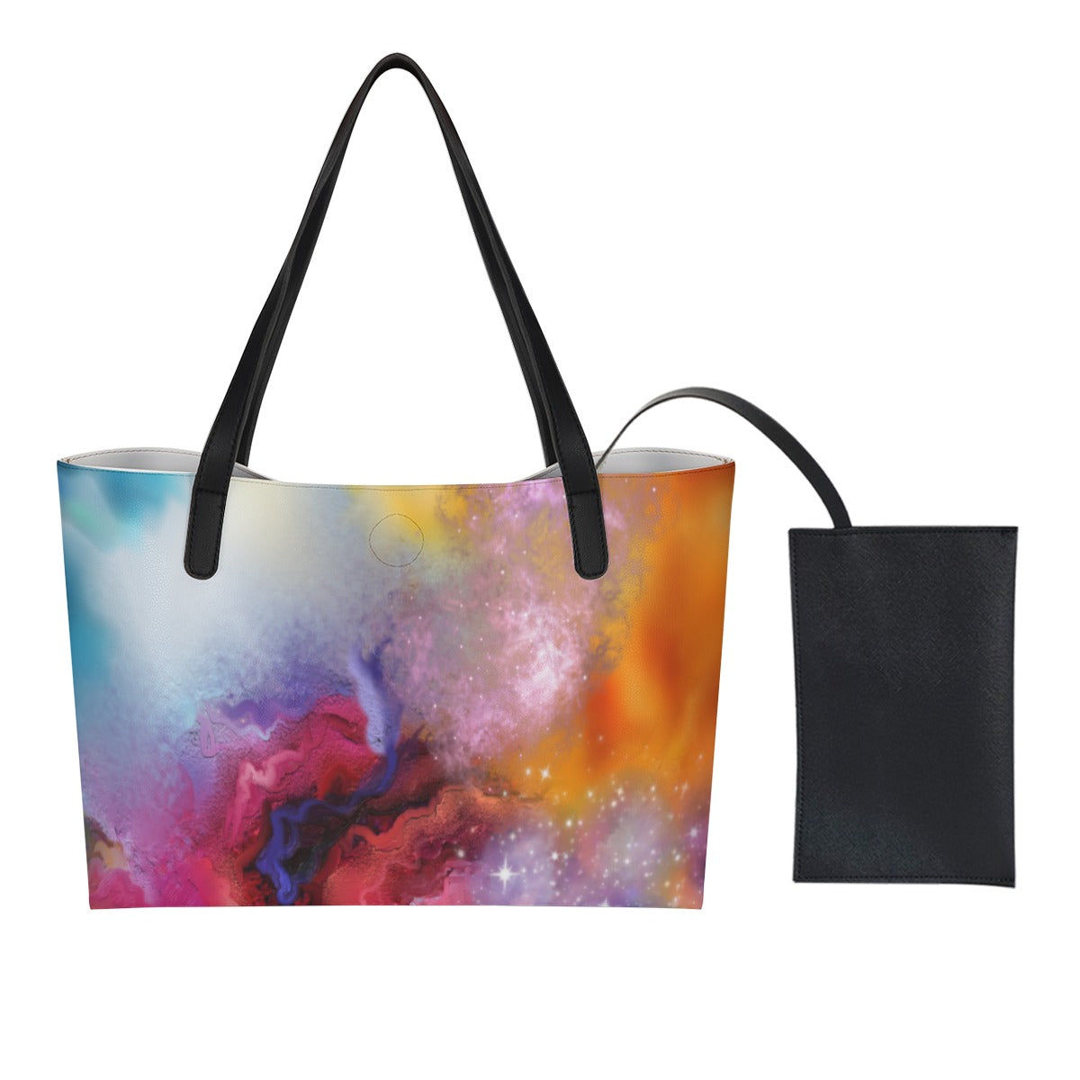 Galaxy Tote Bag With Black Mini Purse