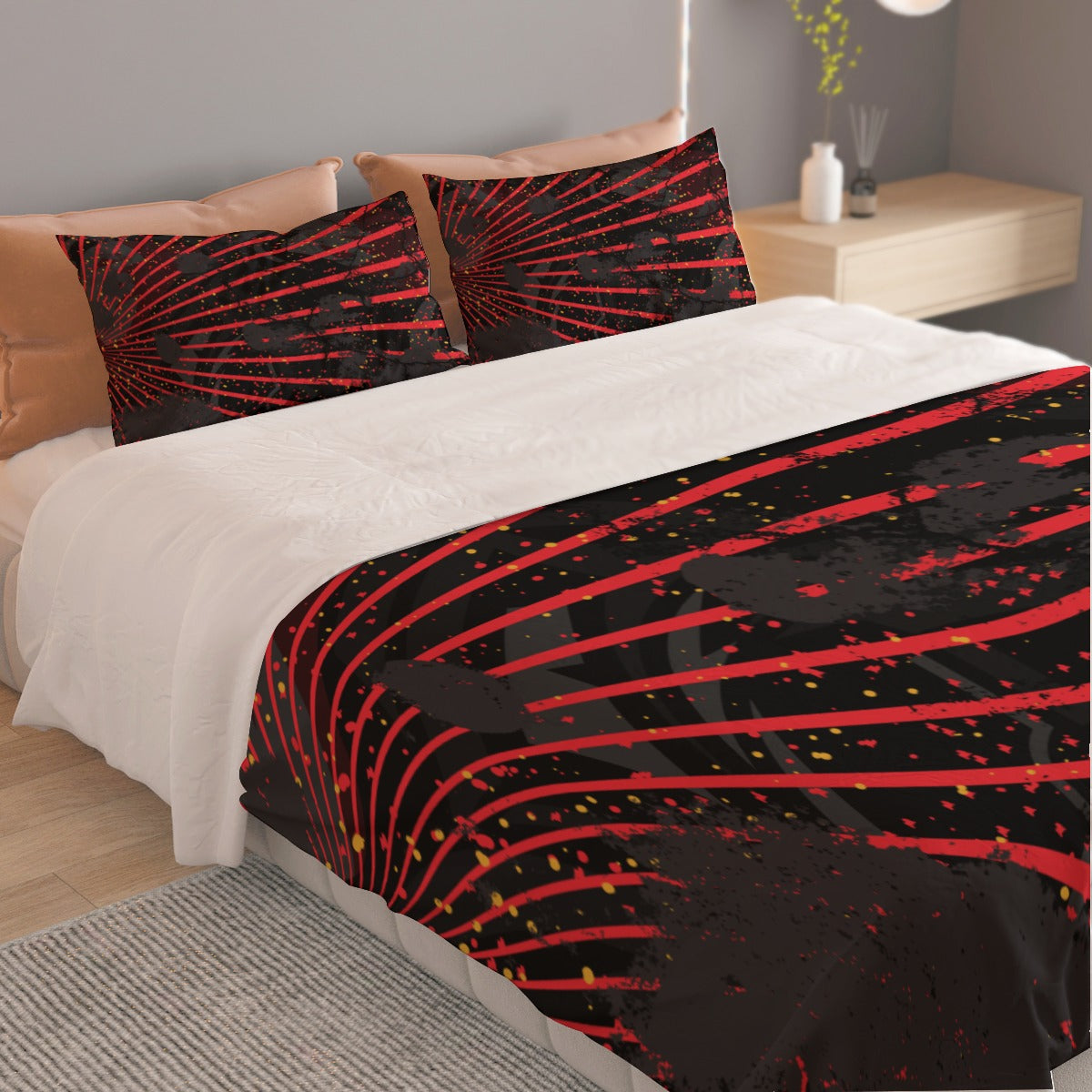 Red and black Bedding Set