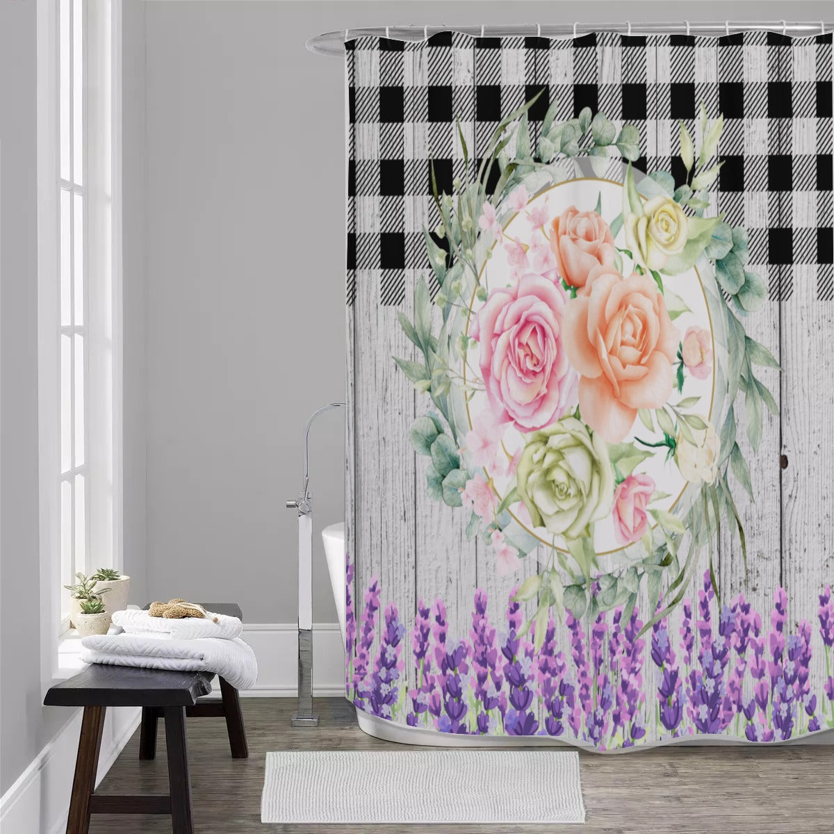 Farmhouse floral Shower Curtain