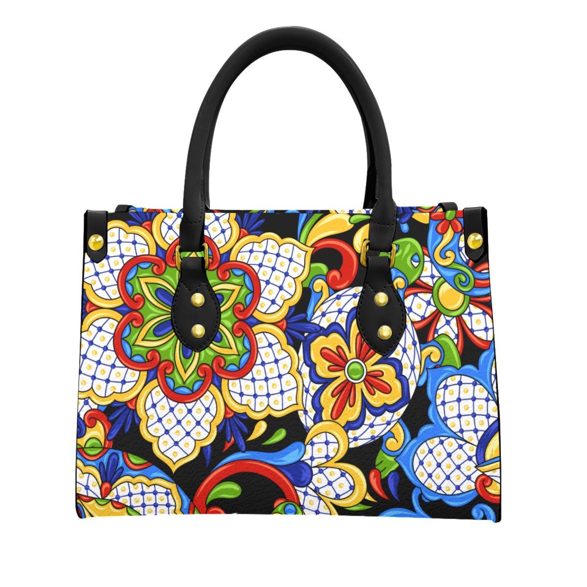 Bright floral PU Handbag