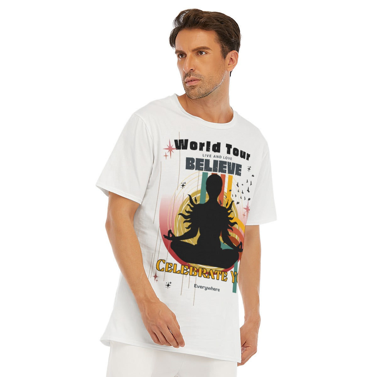 Believe world tour 100% cotton Mens T-shirt