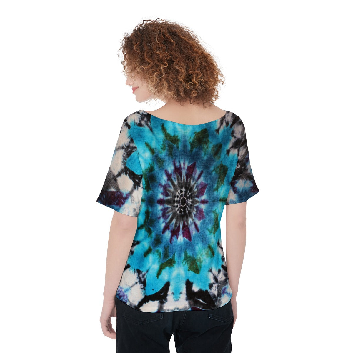 Blue tie Dye All-Over Print Women's T-Shirts