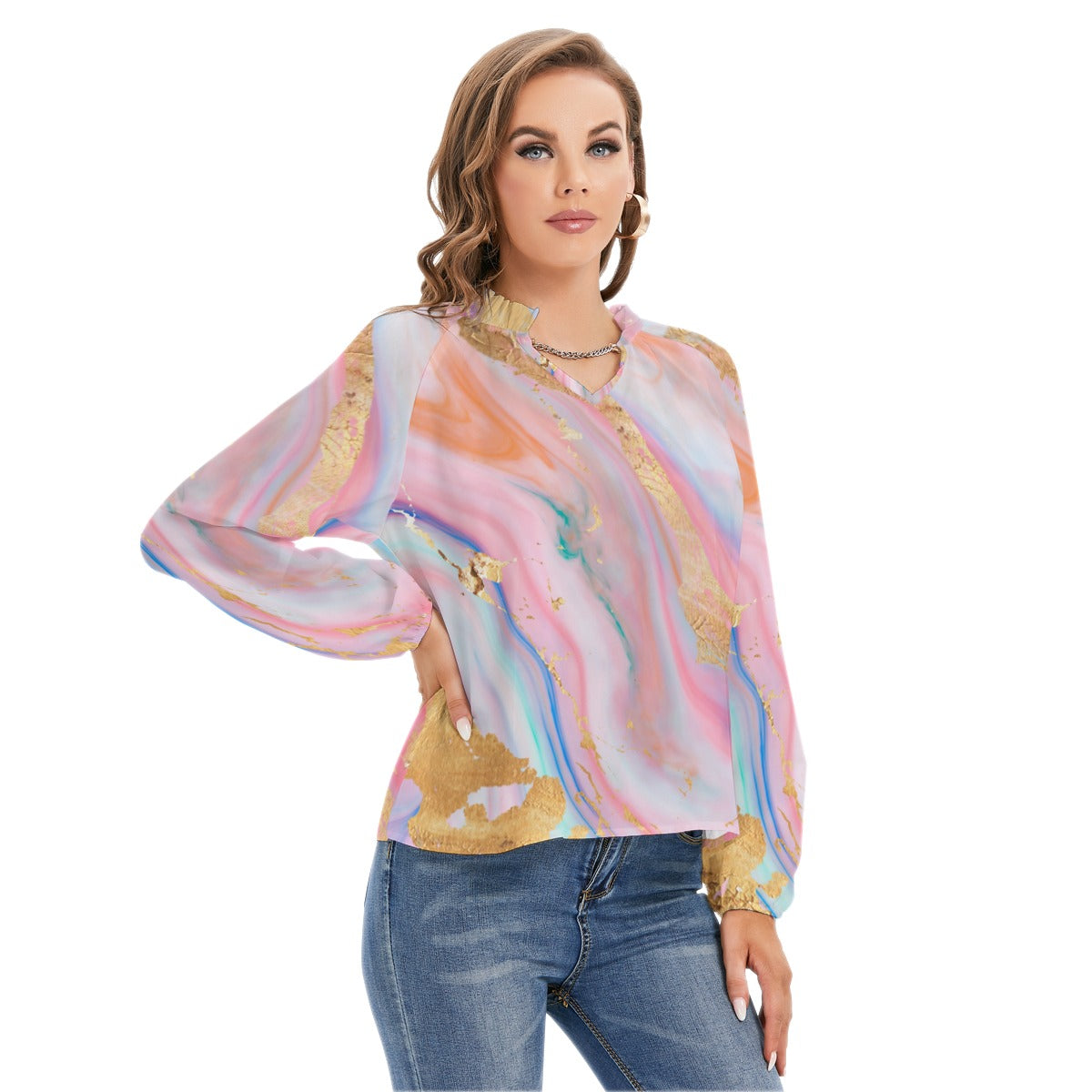 Pastel abstract All-Over Print Women's Raglan Sleeve T-shirt