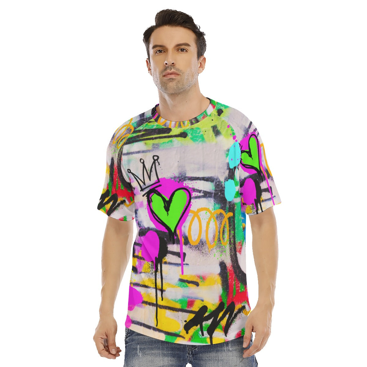 Graffiti Love All-Over Print Men's O-neck Short Sleeve T-shirt