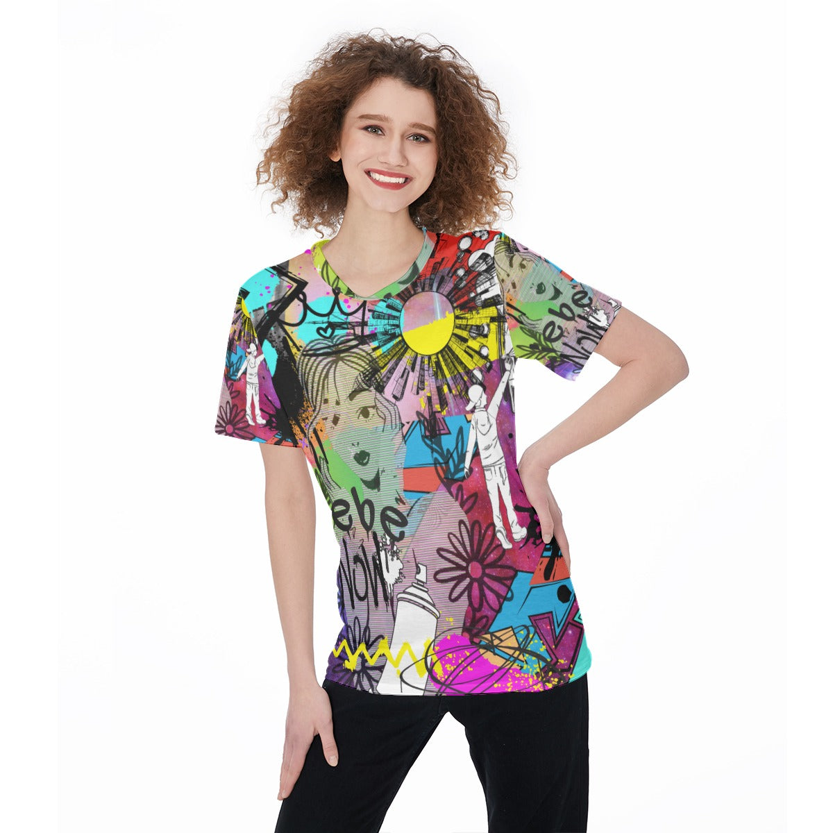 Graffiti Love  Women'S O-Neck T-Shirt