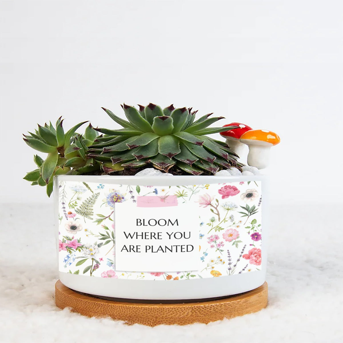 Ceramic Double Side Printing Flowerpot