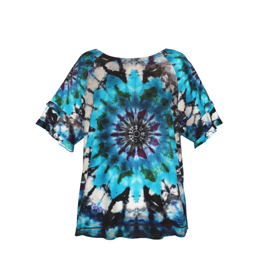 Tie dye Women's Round Neck Raglan Sleeve T-shirt