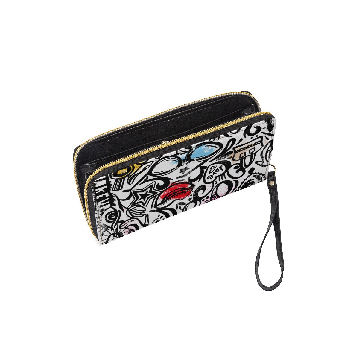 Abstract Wallet With Black Hand Strap