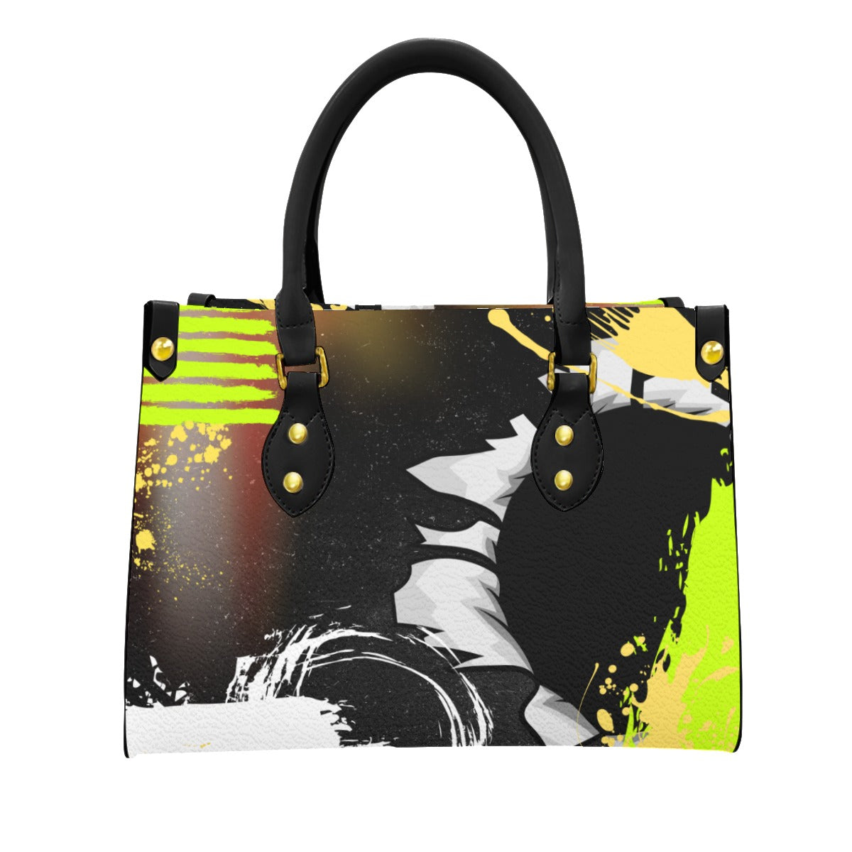 Contemporary abstract Women's Bag With Black Handle