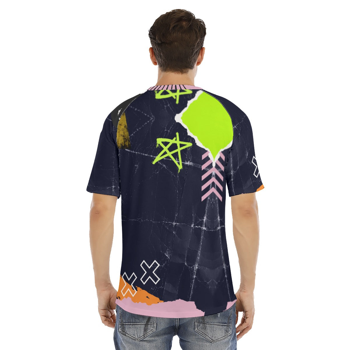 Grunge All-Over Print Men's O-neck Short Sleeve T-shirt