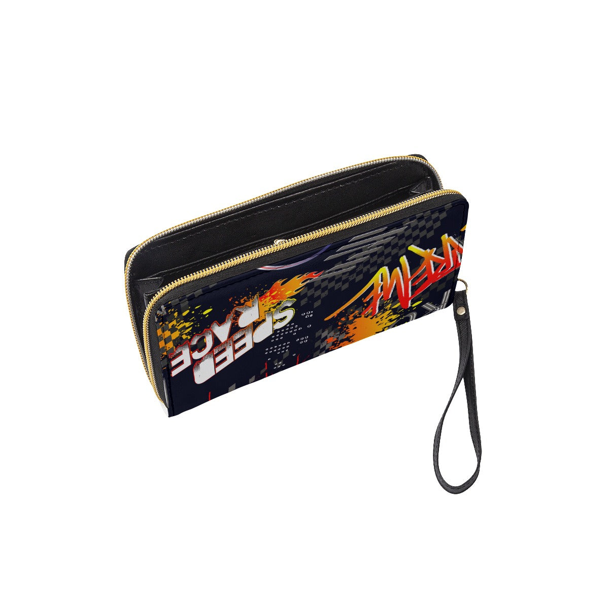 Abstract Wallet With Black Hand Strap