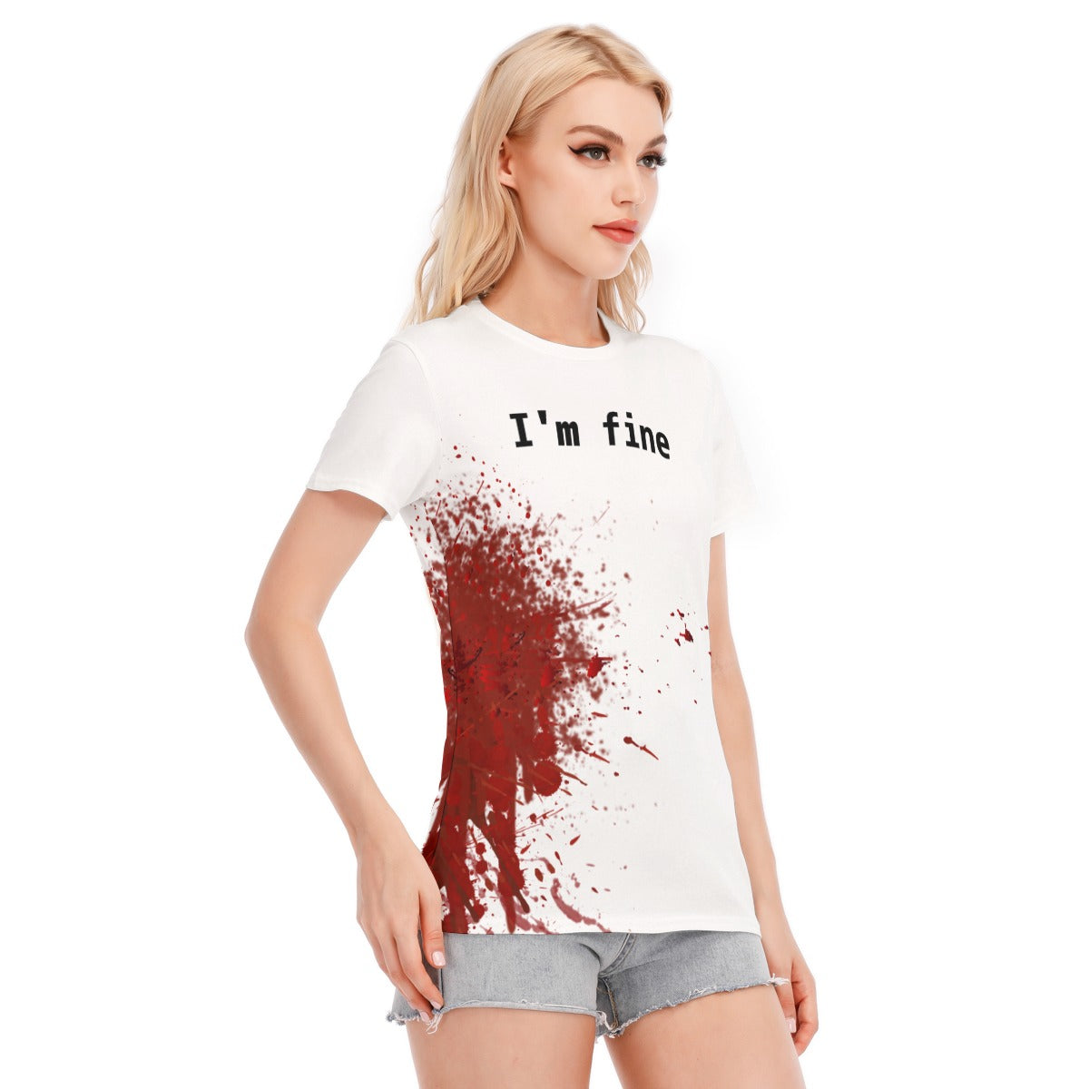 I'm fine Women's Round Neck T-Shirt | 190GSM Cotton