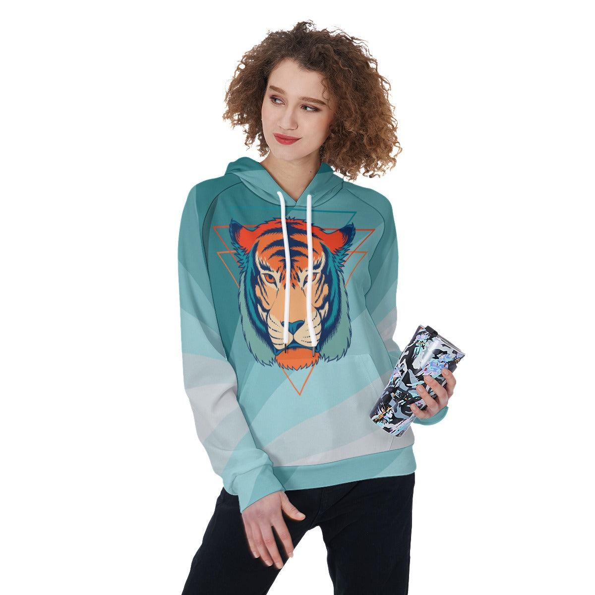 Tiger Women's Raglan Pullover Hoodie