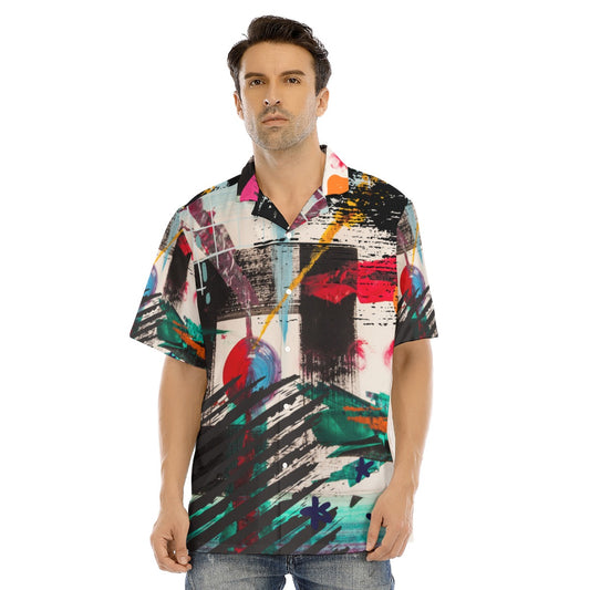 Nightscape Hawaiian Shirt With Button Closure