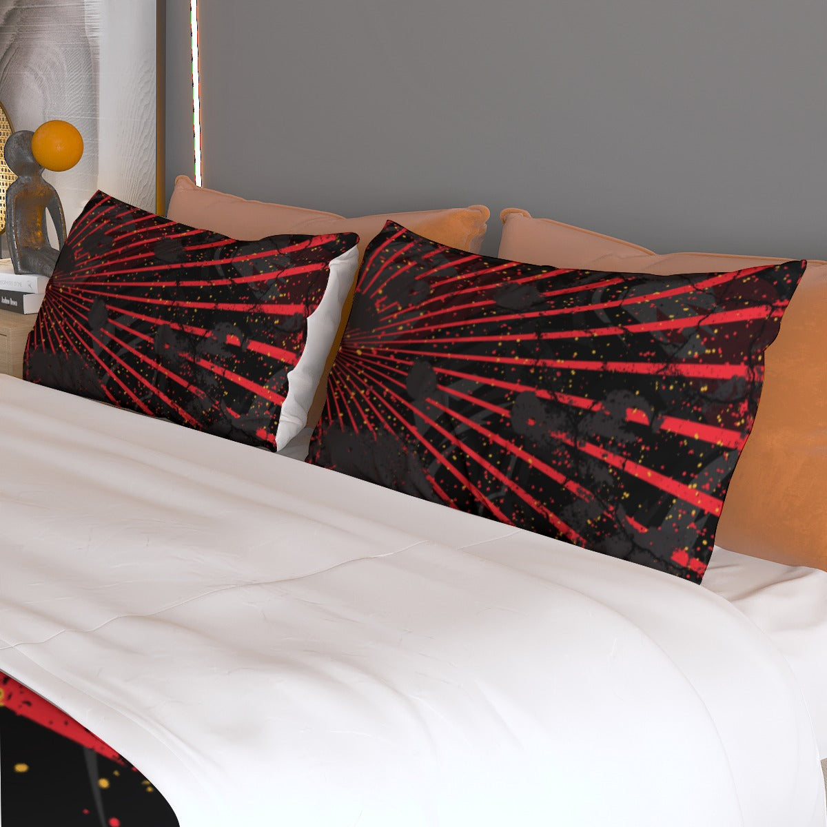 Red and black Bedding Set