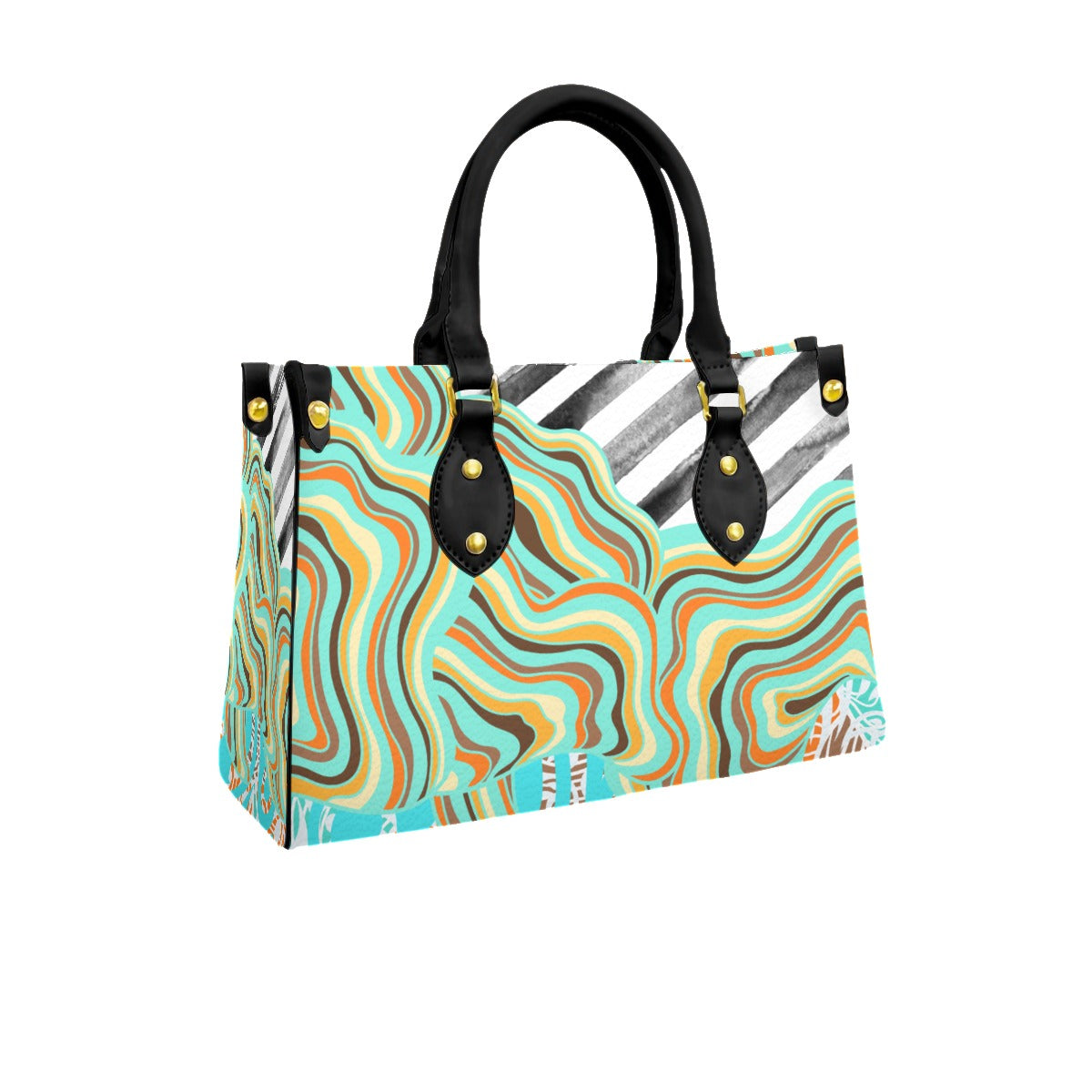 Abstract PU Handbag