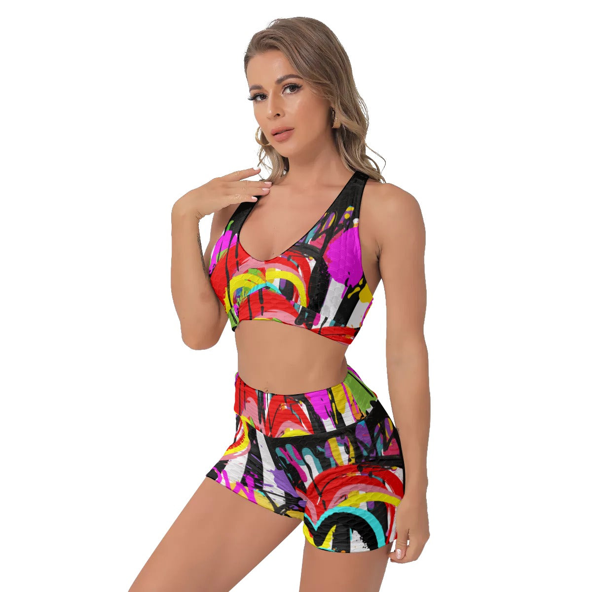 Love graffiti All-Over Print Women's Sports Bra Suit