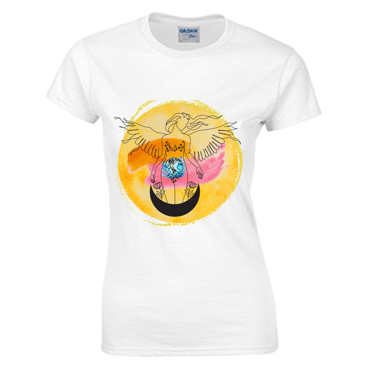 Sun angel celestial Women's O-neck T-shirt | Gildan 180GSM Cotton (DTG)